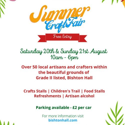 2022 Bishton Hall Summer Craft Fair Flyer